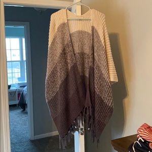 Ombré grey to white cardigan